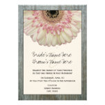 Gerbera Daisy & Barnwood Wedding Invitation