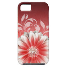 Gerbera Daisy Scroll 1 | red burgundy iPhone 5 Case
