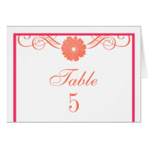 Gerbera Daisy Swirls Table Card