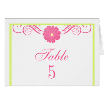 Gerbera Daisy Swirls Table Card