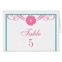 Gerbera Daisy Swirls Table Card