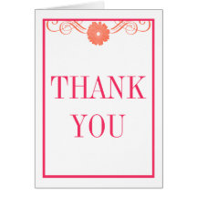 Gerbera Daisy Swirls Thank You Card