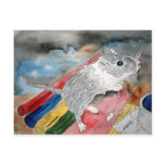 GERBIL PAINTING pet portrait art postcard
