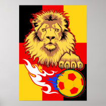 German African Soccer Lion Poster posters