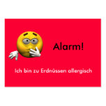 German Allergy Info card - Peanut Business Card Templates