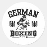 German Boxing Round Stickers