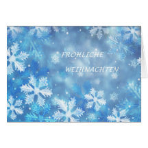 German Christmas card with snowflakes