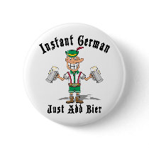German Drinking Pinback Button