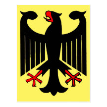 German Federal Black Eagle on Yellow Shield Post Cards