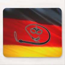 GERMAN FLAG WHIP AND CUFFS MOUSE PAD