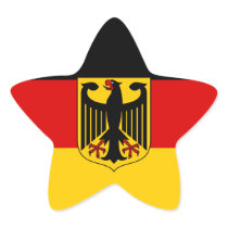 German Flag with Crest Sticker (Star)