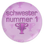 German Gifts for Sisters: Schwester Nummer 1 Plates