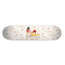 German Girl Silhouette Flag Skate Decks