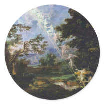 German "Landscape With The Dream Of Jacob", " Round Sticker
