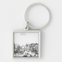 German Market town, 1704 Key Chain