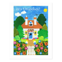 German New Address Announcement Postcard