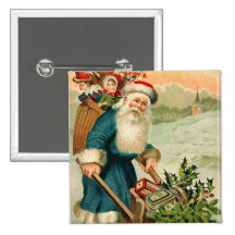 German Santa Christmas Button