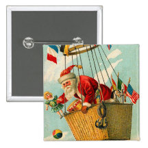 German Santa Christmas Button