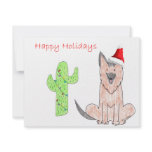 German Shepard Dog Cactus Christmas invitations