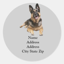 German Shepherd Address Label Round Stickers