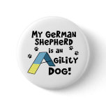 German Shepherd Agility Dog Button