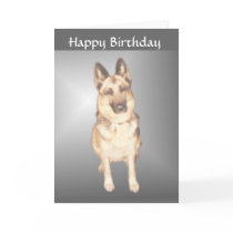 German Shepherd Alsation Birthday Greeting Card