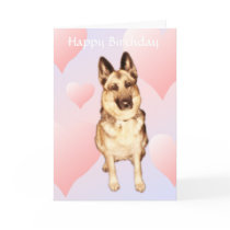 German Shepherd Alsation Birthday Greeting Card
