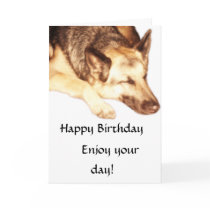 German Shepherd Alsation Birthday Greeting Card