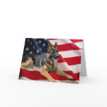 German Shepherd America  Flag Card