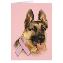 German Shepherd Breast Cancer Greeting Card