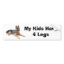 German Shepherd Bumper Sticker My Kids Have 4 Legs