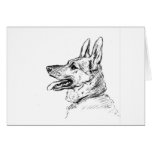 German Shepherd  Charcoal Drawing Desie Greeting Card