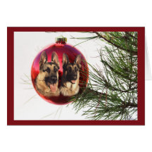 German Shepherd Christmas Ball Hanging3 Card