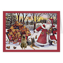 German Shepherd Christmas Card Santa Bears1