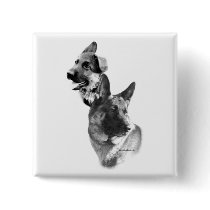 German Shepherd Dog Charcoal 2 Pin