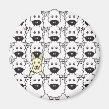 German Shepherd Dog in the Sheep Refrigerator Magnet