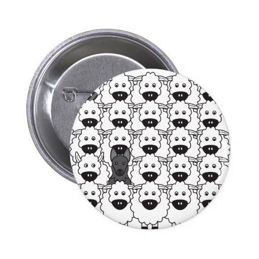 German Shepherd Dog in the Sheep Pinback Buttons