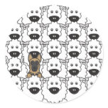 German Shepherd Dog in the Sheep Round Stickers