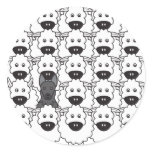 German Shepherd Dog in the Sheep Round Stickers