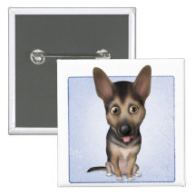 German Shepherd Dog Pinback Buttons