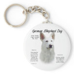 German Shepherd Dog (wht) History Design keychains