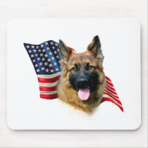 German Shepherd Flag Mouse Pads