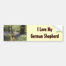 German Shepherd Forest Bumper Sticker