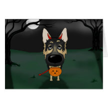 German Shepherd Halloween Greeting Cards