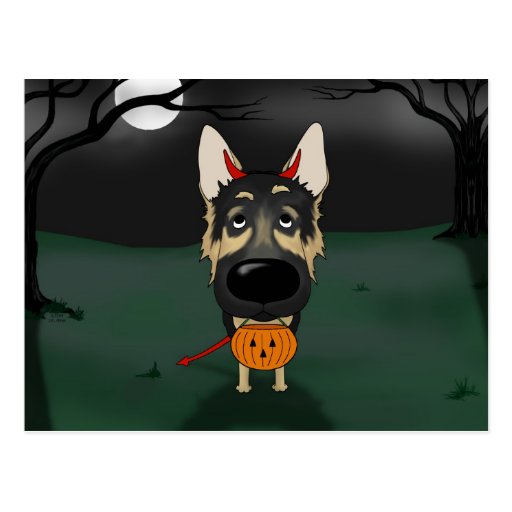 German Shepherd Halloween Postcards