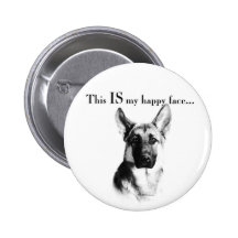 German Shepherd Happy Face Buttons