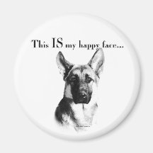 German Shepherd Happy Face Magnets