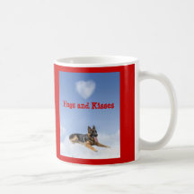 German Shepherd Hugs and Kisses Heart Mug