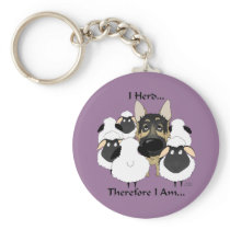 German Shepherd - I Herd...Therefore I Am Keychain