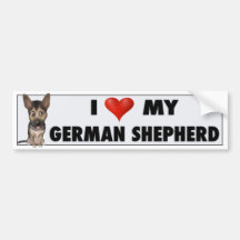 German Shepherd Love Sticker Bumper Stickers